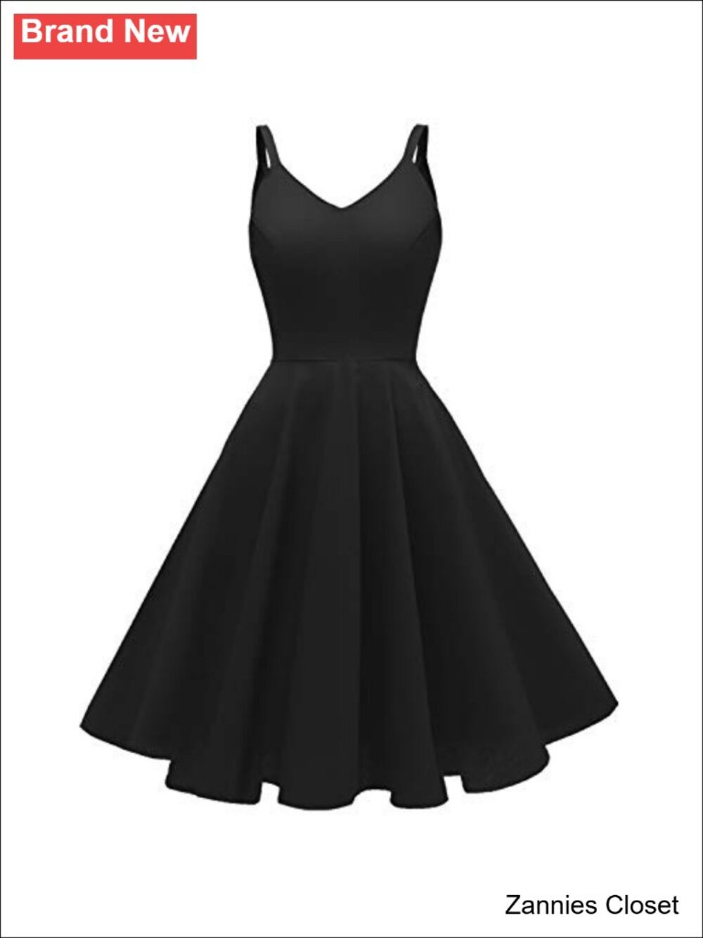 👻 GOOBGS Vintage Spaghetti Strap A-Line Cocktail Dress with Pockets